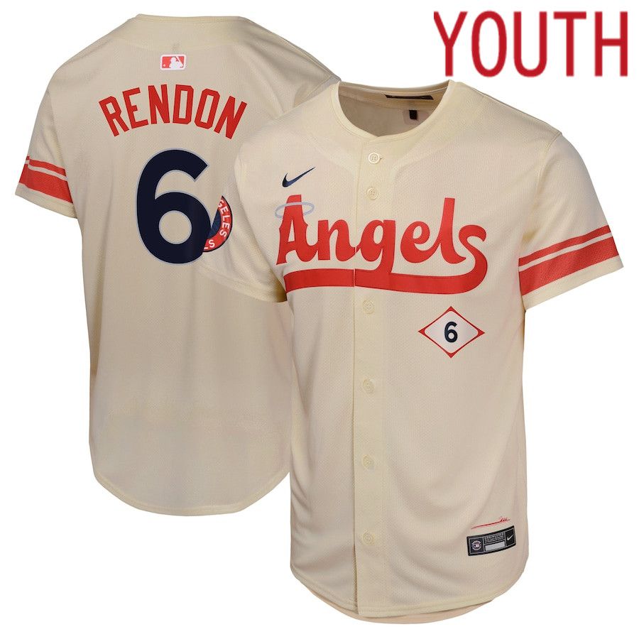 Youth Los Angeles Angels 6 Anthony Rendon Nike Cream City Connect Limited Player MLB Jersey